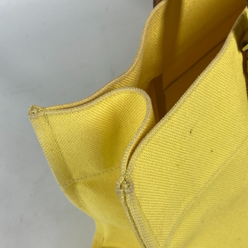 HERMES Etrivier Elan Tote Bag Shoulder Leather Canvas Women's Yellow D-241018-16 - Picture 8 of 13